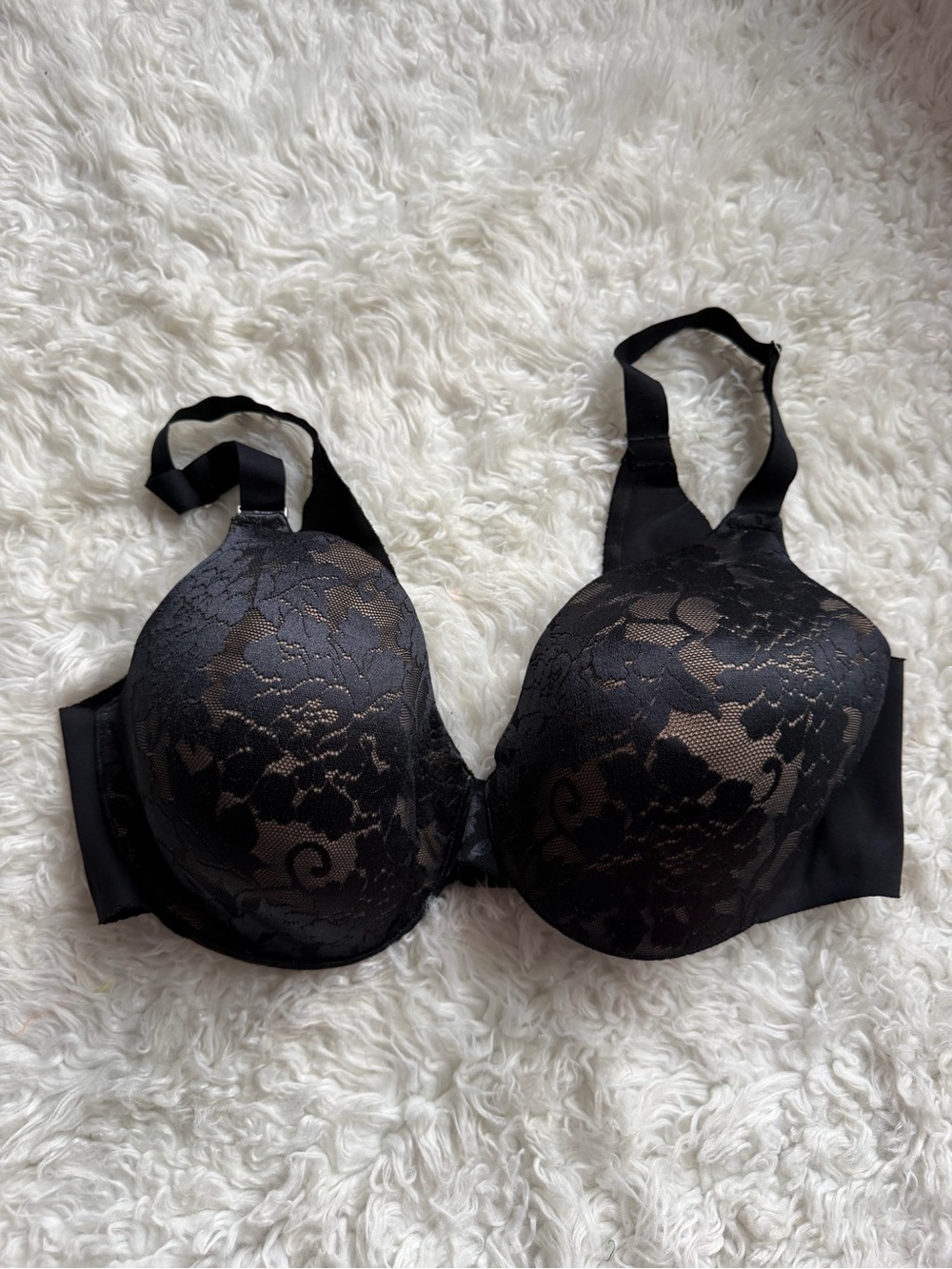 Soma Vanishing Back black Lace Seamless T-Shirt Bra 38C